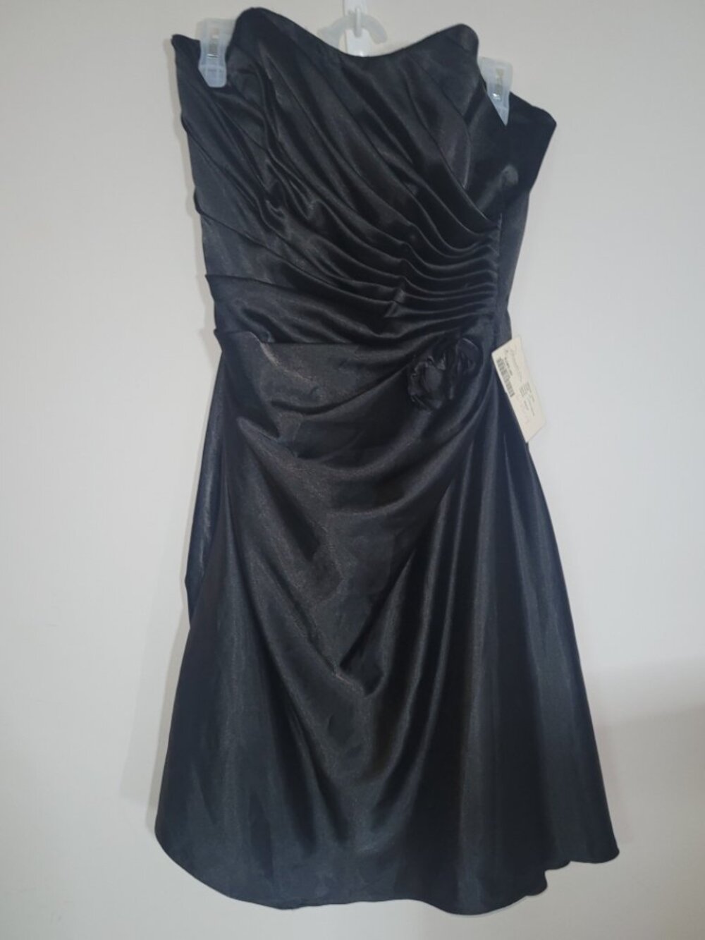 NWT Demetrios Size: 10 Black Satin Cocktail Dress